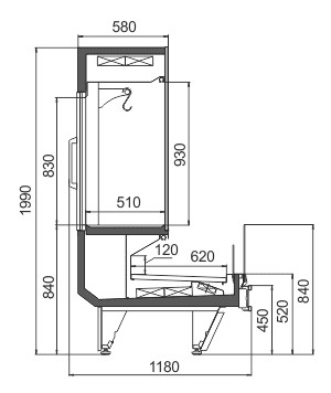 Схема холодильной витрины для мяса Missouri cold diamond MC 115 crystal combi
